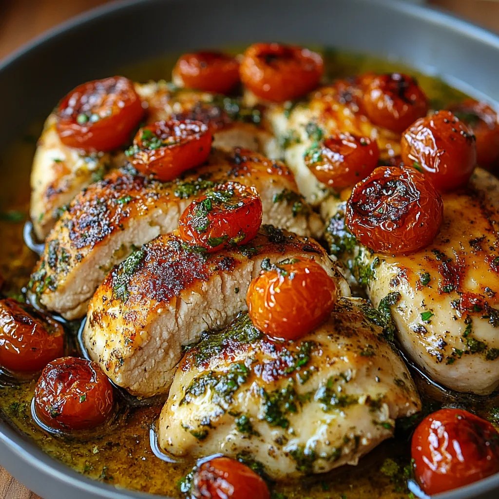 Creamy Pesto Chicken w/ Roasted Tomatoes: An Incredible Ultimate Recipe