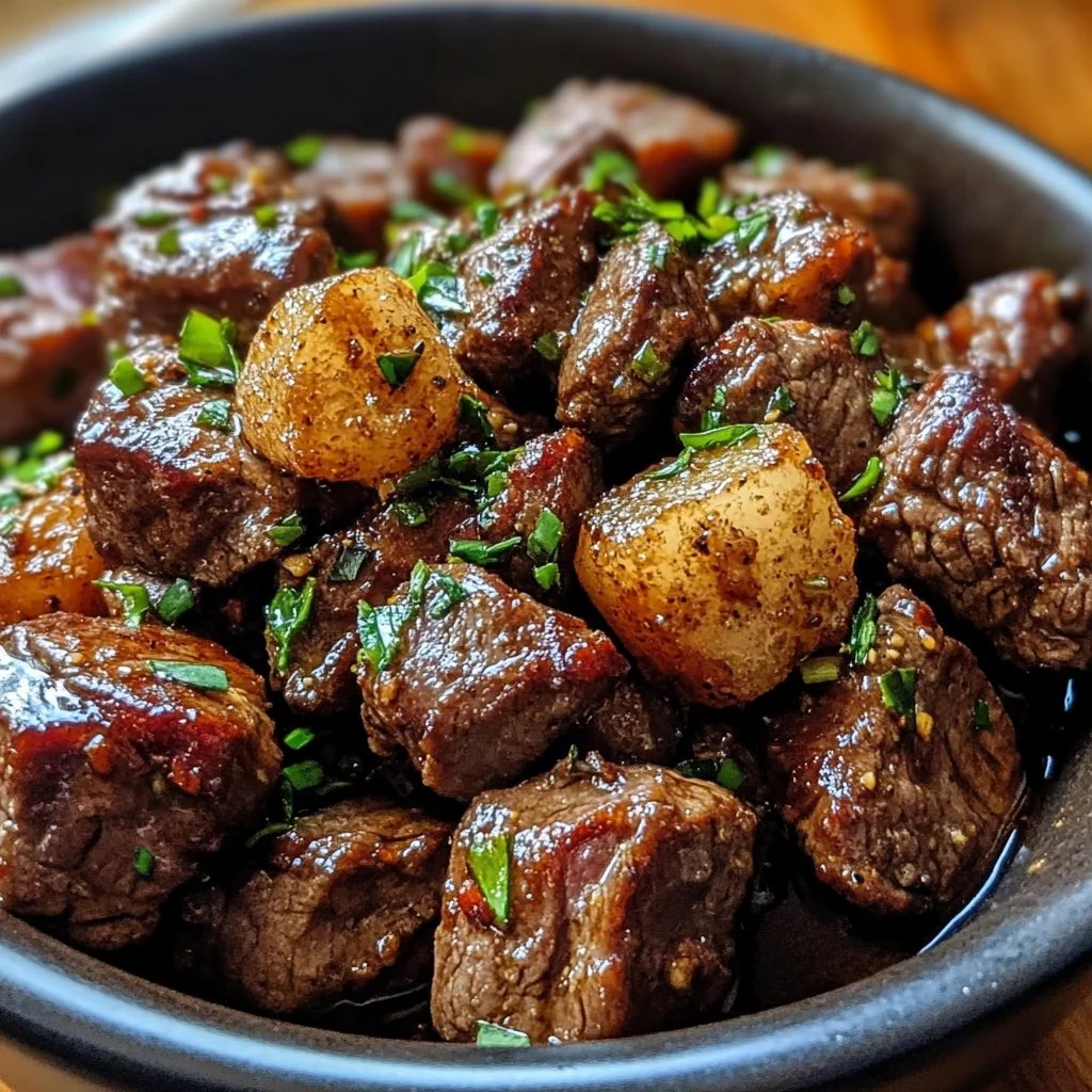 High Protein Slow Cooker Garlic Butter Beef Bites: An Incredible 5-Ingredient Recipe