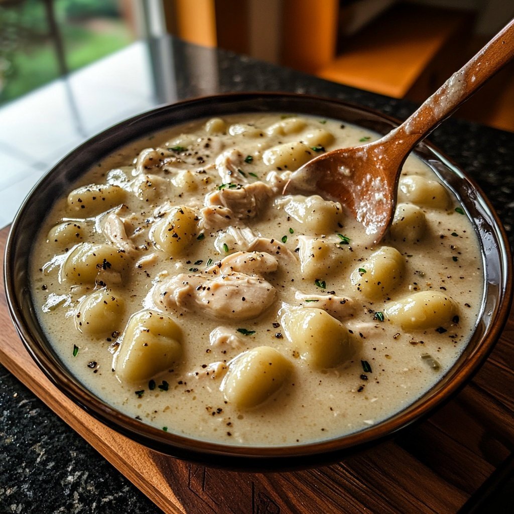 Creamy Garlic Chicken Gnocchi Soup