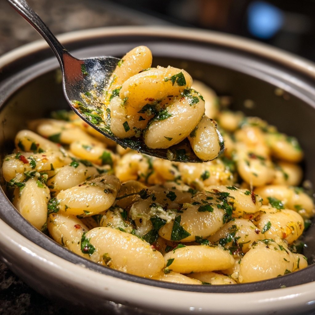 Butter Beans with Garlic Lemon Herbs