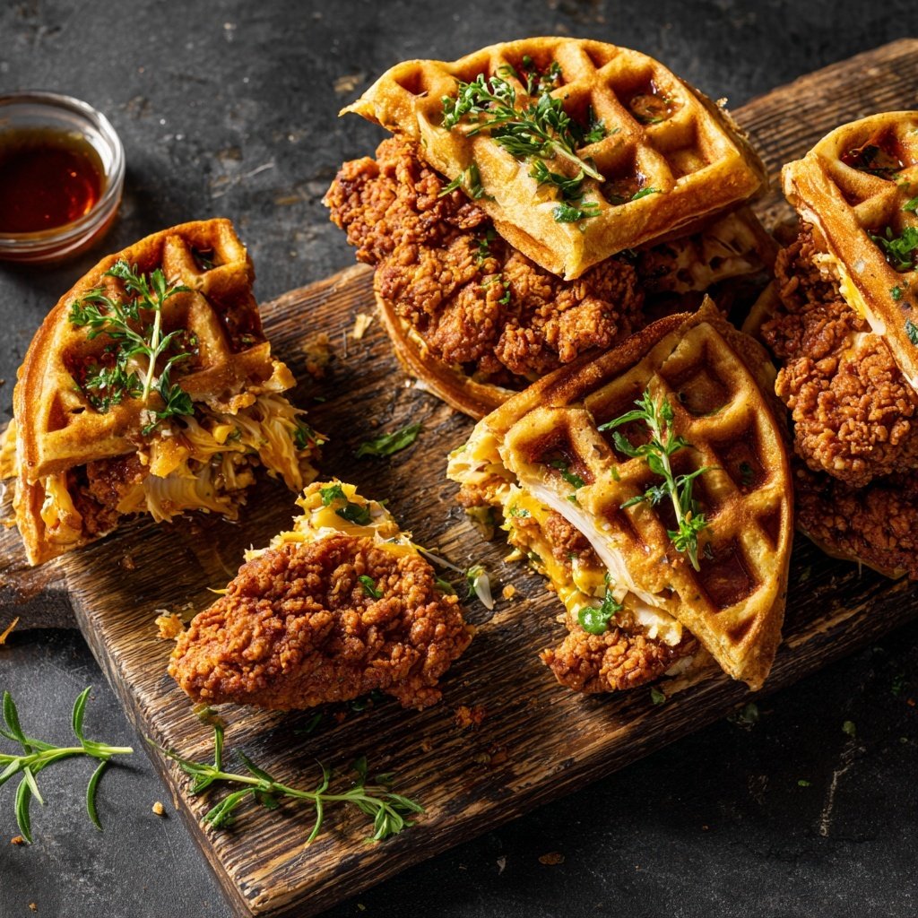 Crispy Chicken and Waffle Sliders