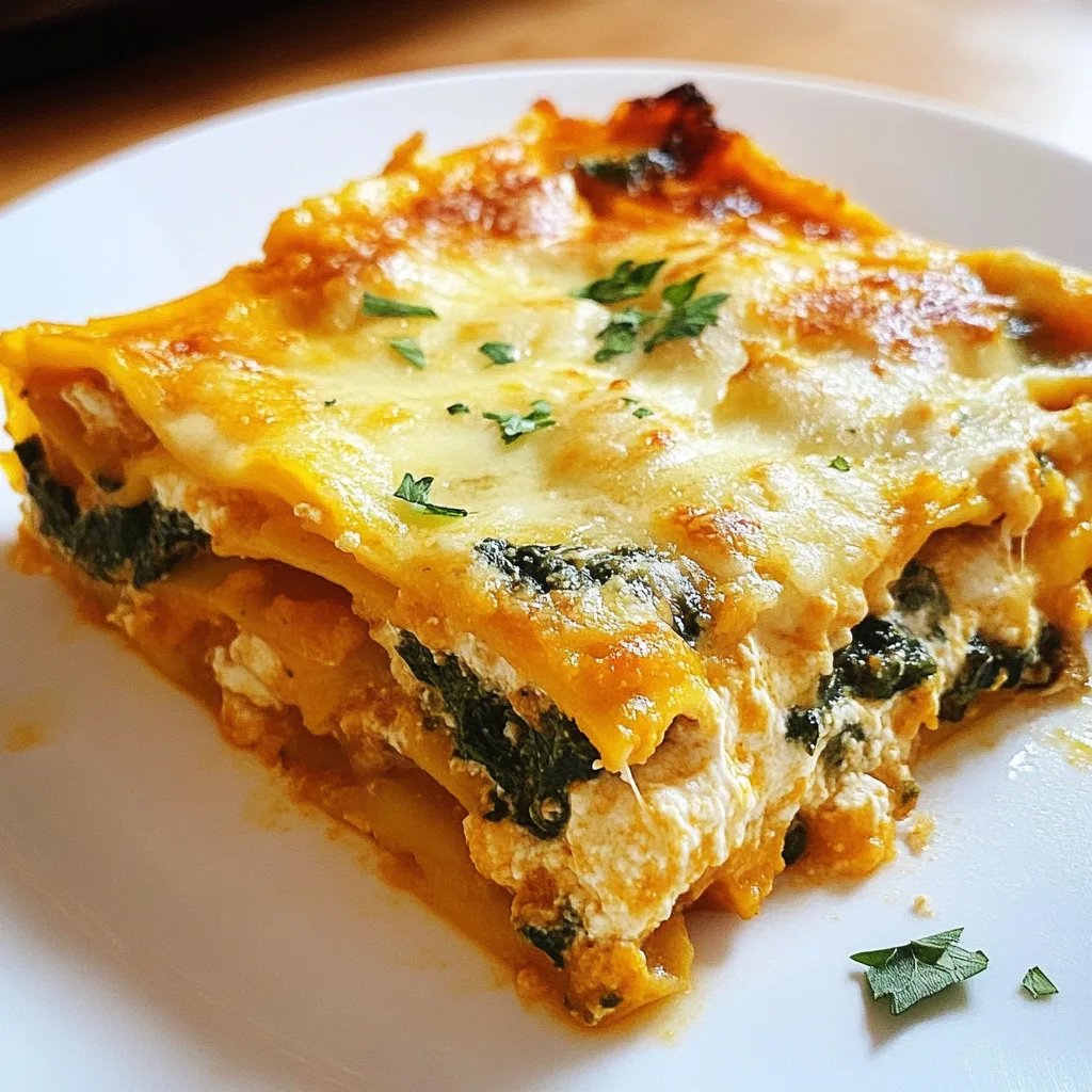 Vegetarian Pumpkin Spinach Lasagna
