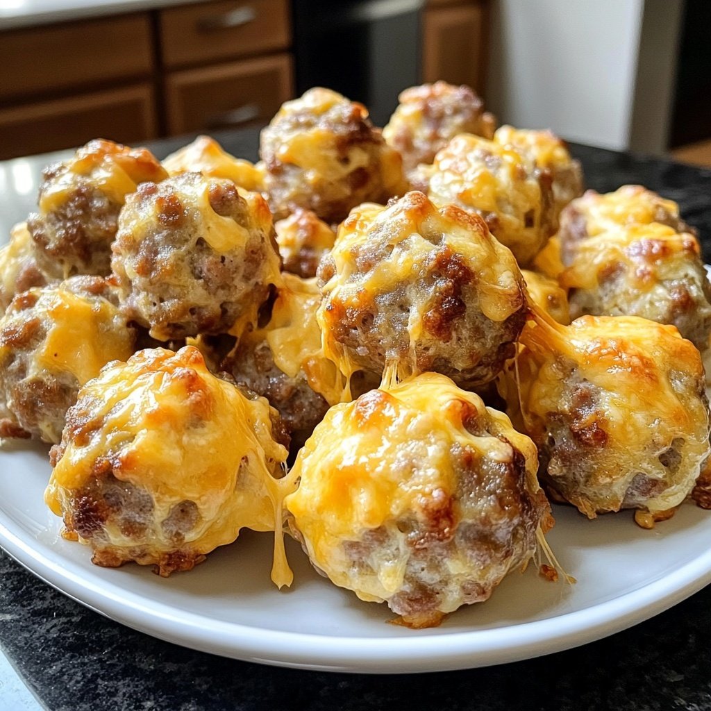 Cheesy Pull Apart Christmas Sausage Balls