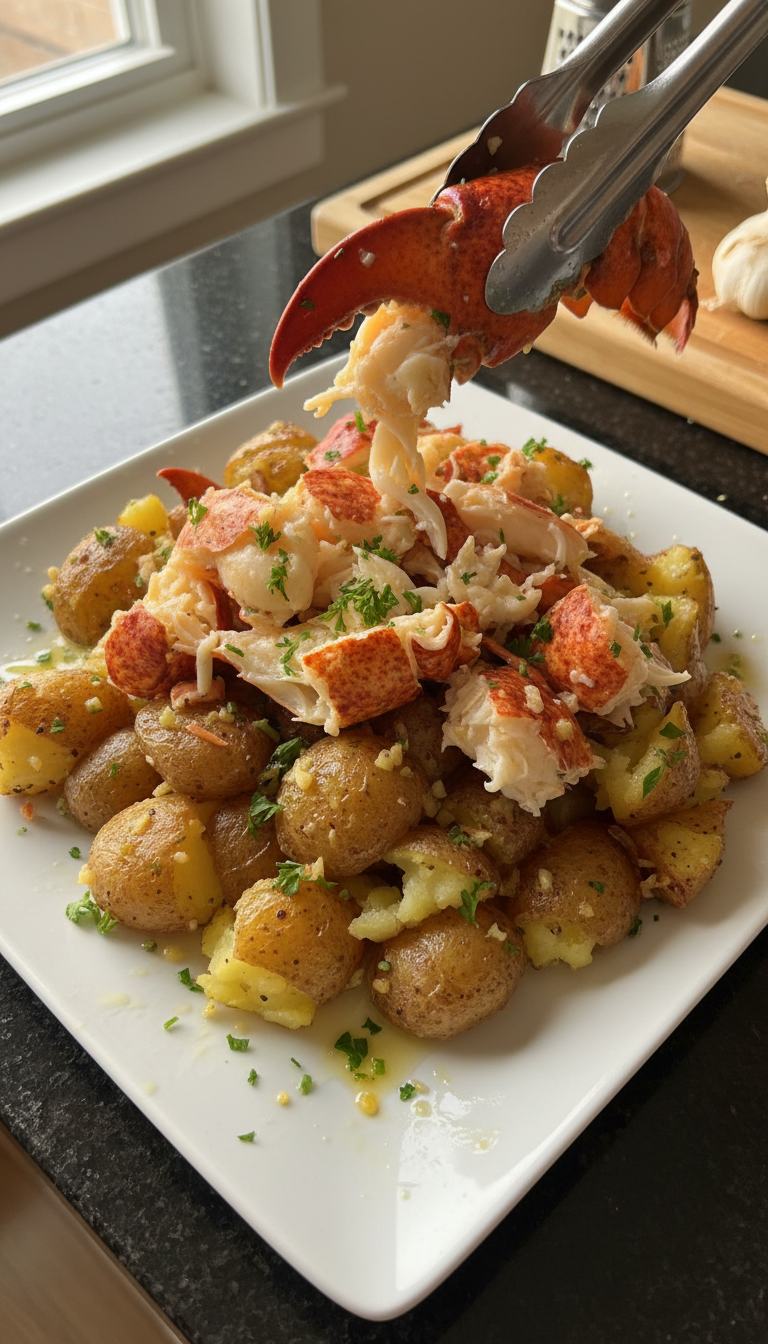 Garlic Butter Lobster Potatoes