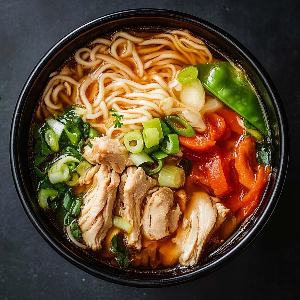 Spicy Chinese Chicken Noodle Soup with Sichuan Flavor