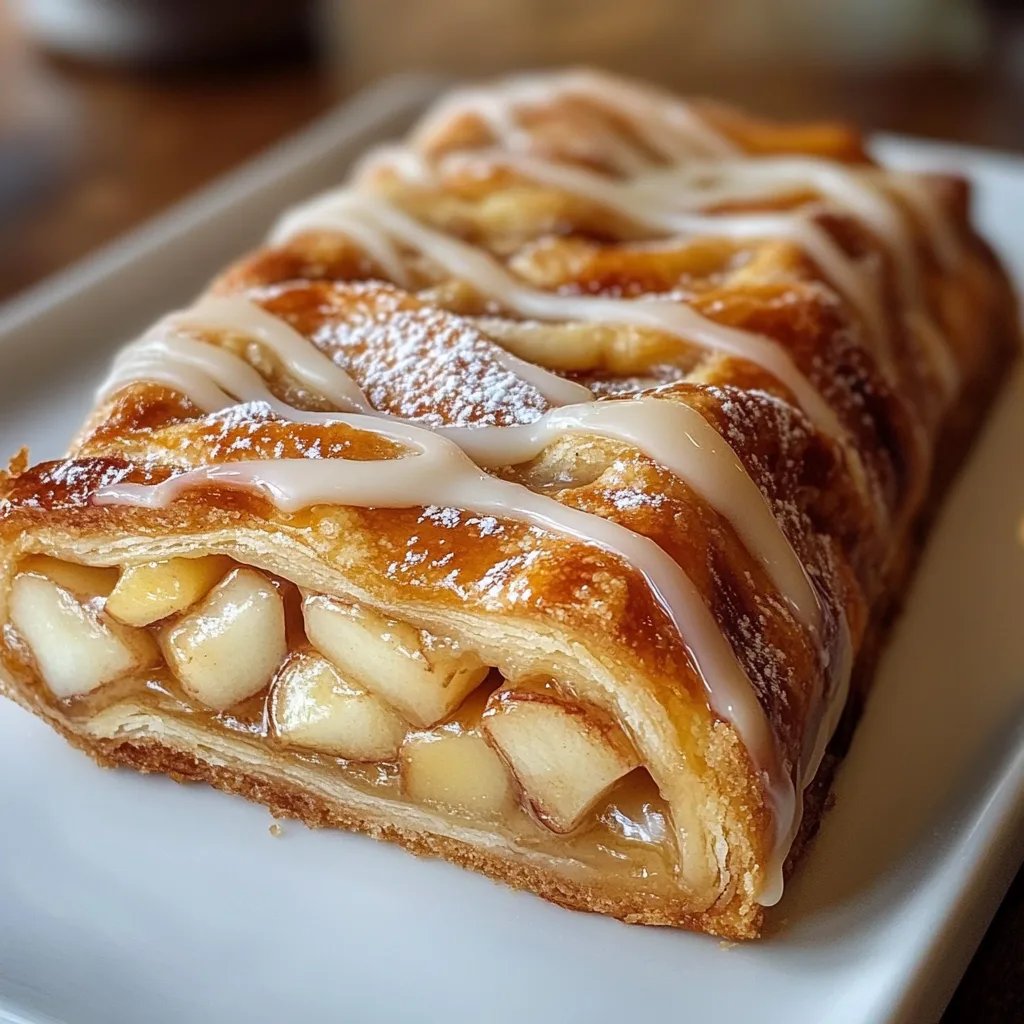 Cozy Apple Kringle with Vanilla Glaze