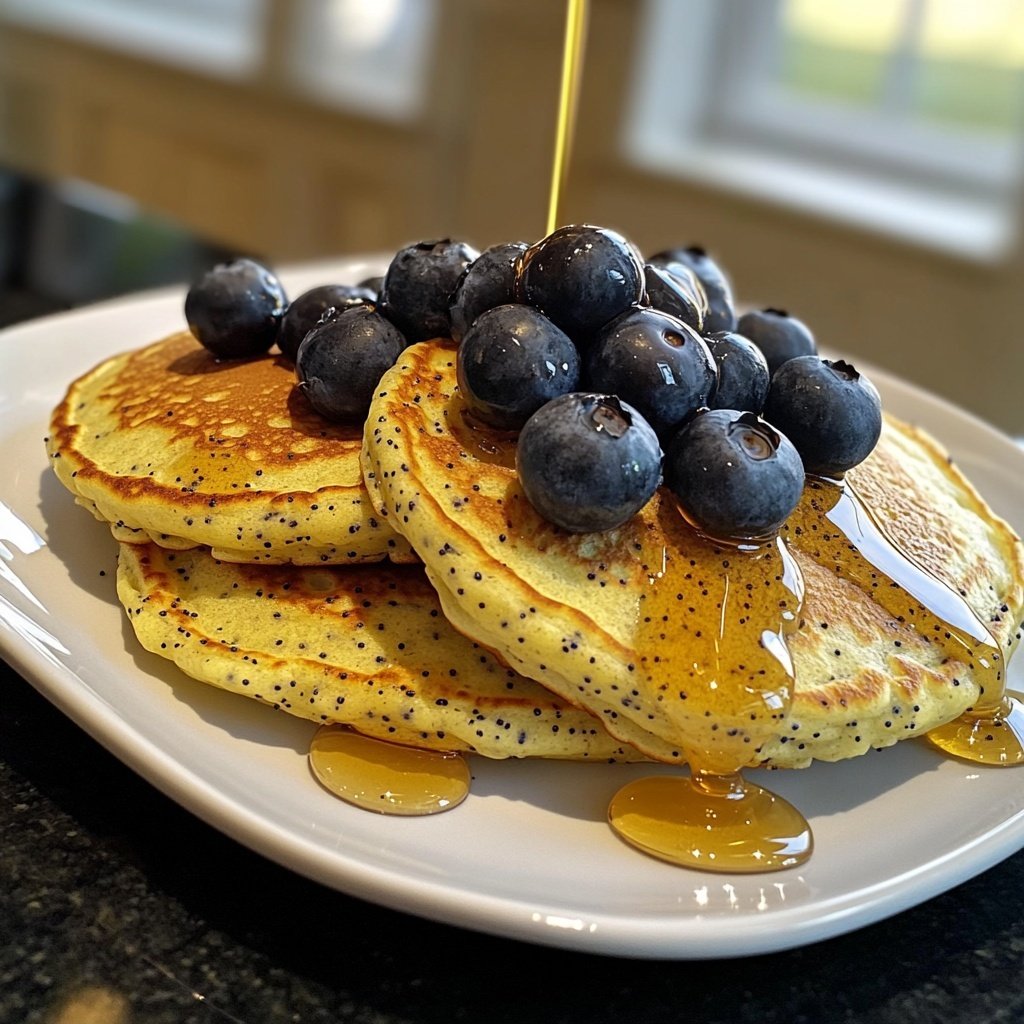 Lemon Poppyseed Ricotta Pancakes