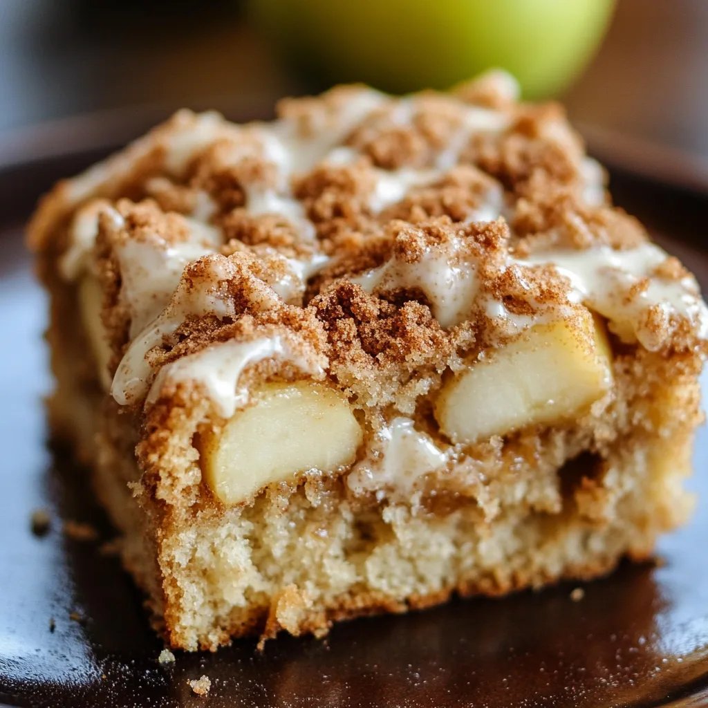 Apple Crumb Cake with Cinnamon Apple Drizzle