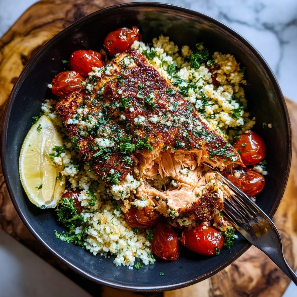 Mediterranean Salmon Couscous Bowl