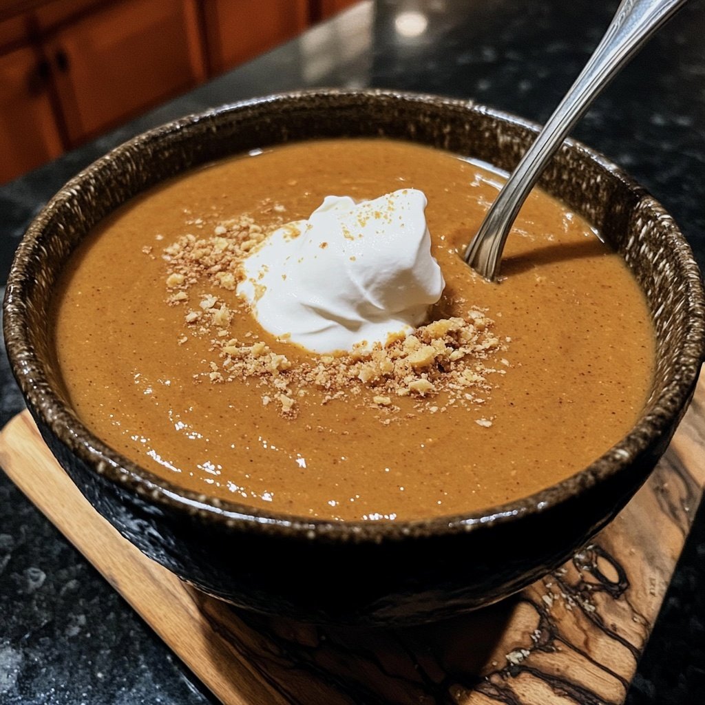 Chestnut Cream Soup with Whipped Cream Topping