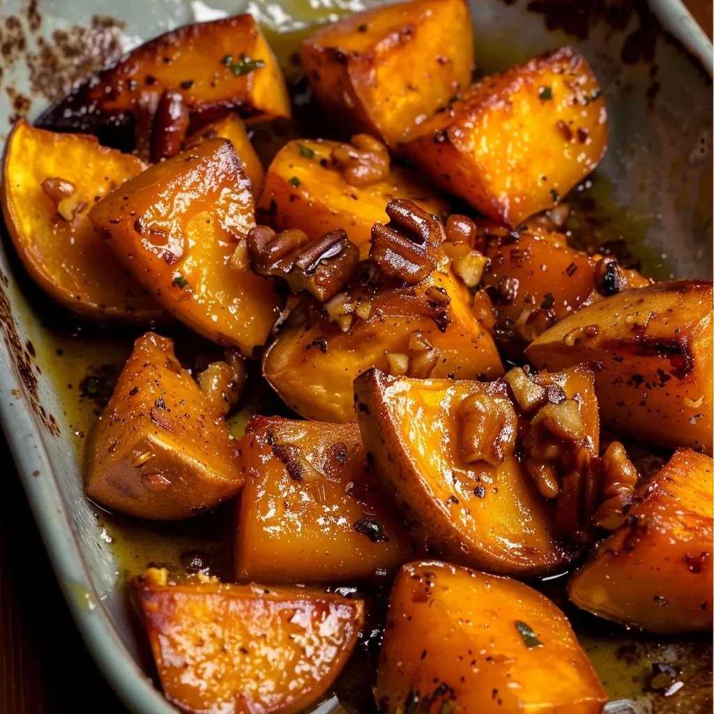 Easy Maple Walnut Roasted Sweet Potatoes Recipe