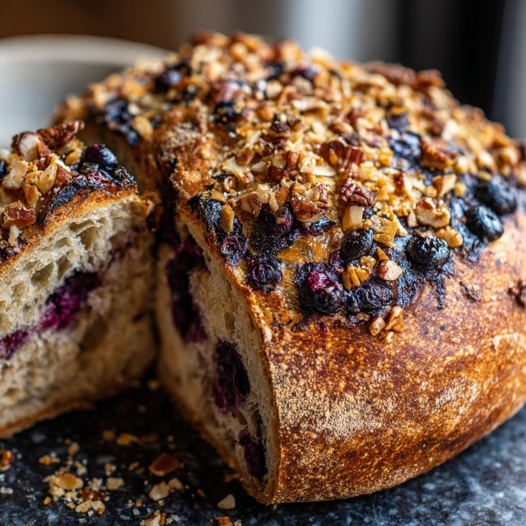 Blueberry Lemon Sourdough with Pecan Crunch