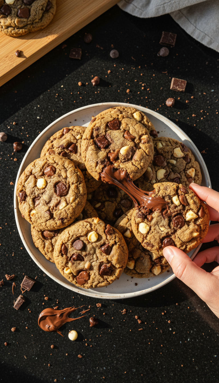 Triple Chocolate Chip Cookies